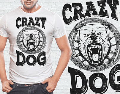 Crazy Dog Tshirt Design