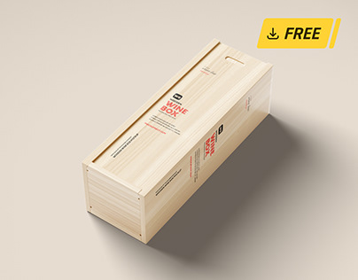Free Wooden Wine Box Mockup 😍