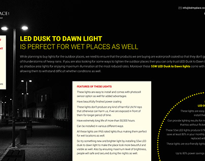 LED Dusk to Dawn Light 55w 5700k