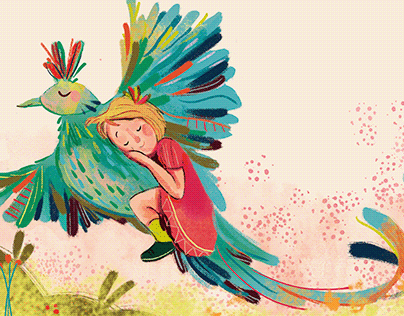 A menina e o pássaro magico