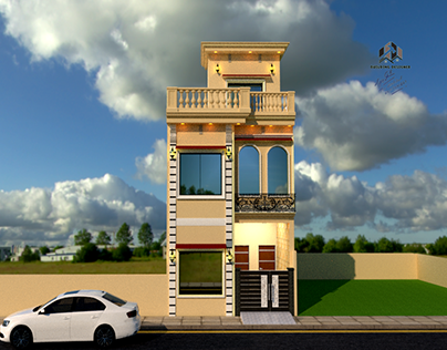 3D HOUSE DESIGN OF THE FRONT ELEVATION
