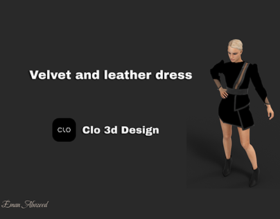 Velvet and leather dress