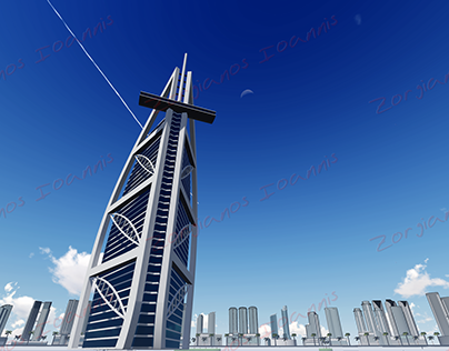 Burj Al Arab.  Sketchup Rendering. 