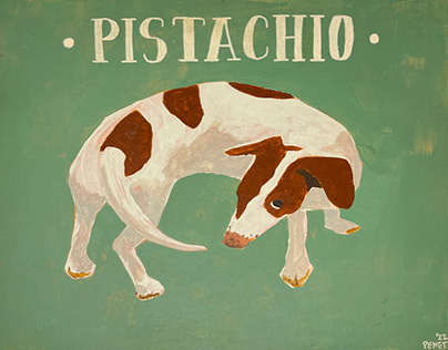 Acrylic, Painting, Dachshund, Wiener Dog, Canvas Panel