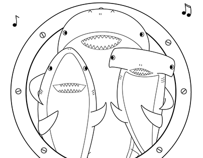 Shark Birthday Illustration