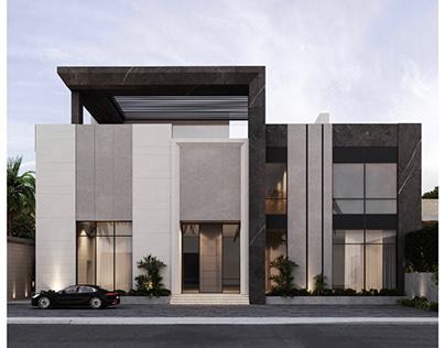 Luxurious modern Villa exterior design, Qatar