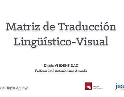 Matriz de Traducción Lingüístico-Visual.