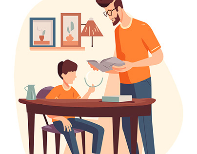 Father's Day Flat Illustration