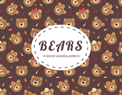 Bears Vector Free Seamless Pattern