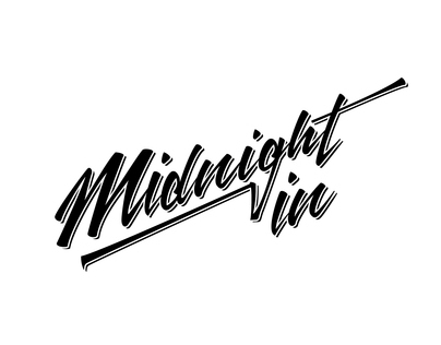 'Midnight in' custom lettering logotype