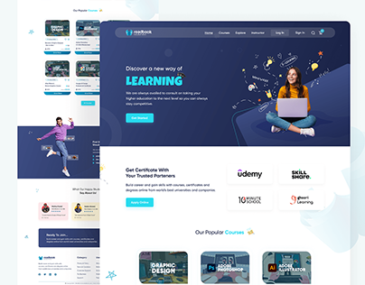 E-learning website landing page design