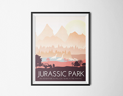 Jurassic Park Vintage Inspired Movie Poster Concept