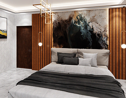 Bedroom With wall panel
