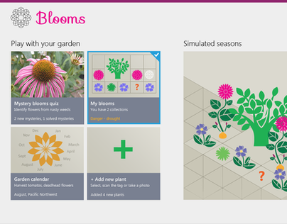 Blooms - Windows 8, Visual Design Contest, 2nd prize!
