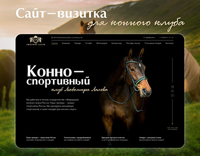Сайт-визитка Конный клуб | web-design equestrian club