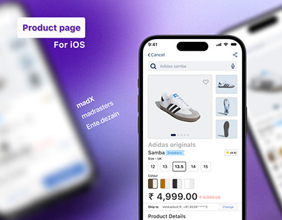 Product page for an B2C iOS Application