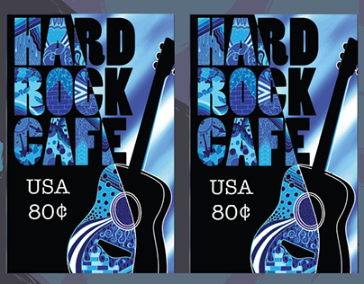 Hard Rock Cafe - stamp design & commemorative sheet