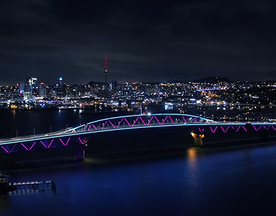 Auckland Harbour Bridge Lightshow - Techweek 2019