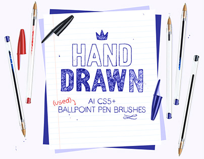 Ballpoint pen brushes for Adobe Illustrator.