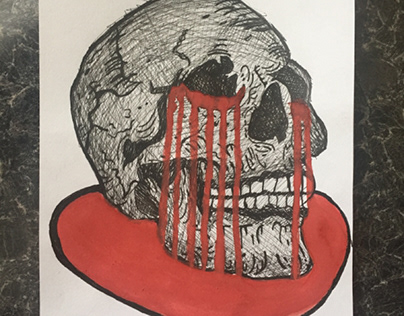 Skull/ Gun (Drawing/ Painting)
