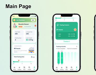 Redesign of fasting track mobile app