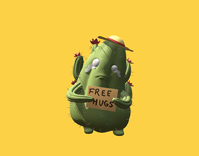 Free Hugs: Cute cactus anthropomorphic design