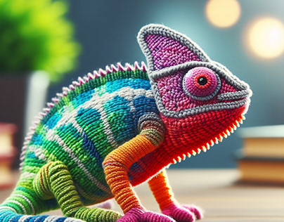Knitted chameleons: AI generated video art