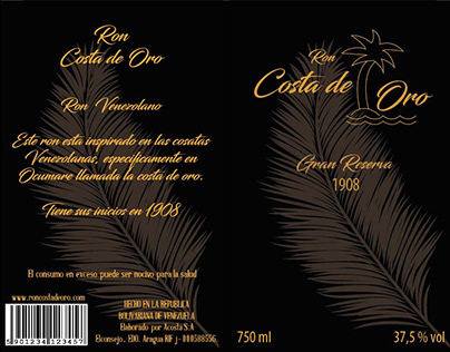 Ron Costa de Oro | Diseño de Etiquetas |