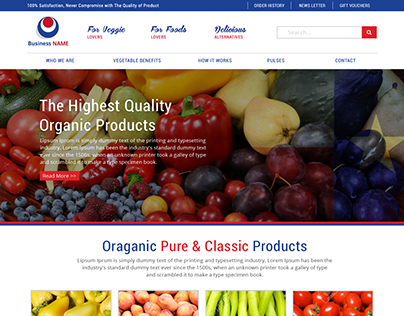 Organic Food Industry Website Template