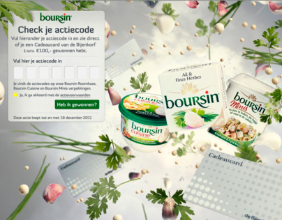 Promotional website design for Boursin