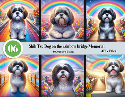 Shih Tzu on the Rainbow Bridge Memorial Set JPG Files