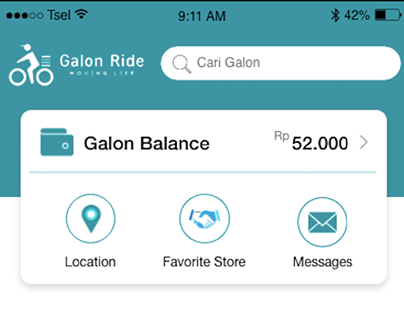 App Prototype Galon Ride