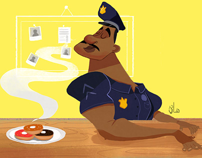Police man with Donuts