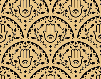 Hamsa Hand Scallop Pattern