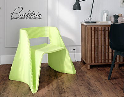 Green parametric chair by p.metric company