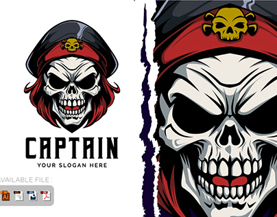 Captain skull mascot logo