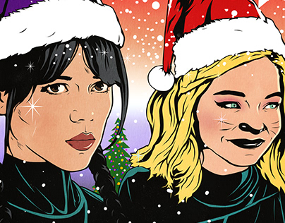 Wednesday and Enid - Merry Christmas