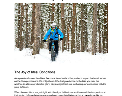 The Impact of Weather on Mountain Biking Experience