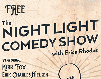 The Night Light Comedy Show Flyer with Erica Rhodes