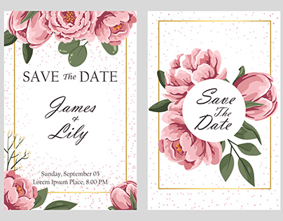 Floral save the date cards