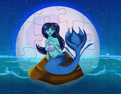 character illustration of mermaids for puzzles
