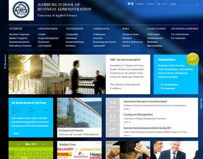Hamburg School of Business Administration: Web Layout