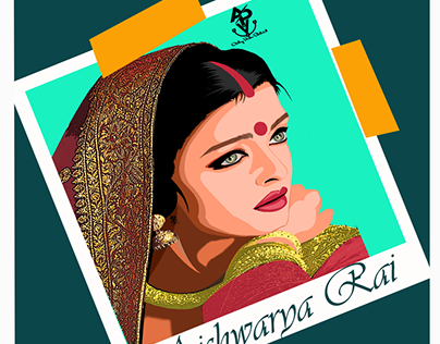 digital portrait of Ayishwarya Rai
