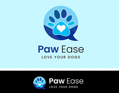 Unique and Modern 'Paw Ease' Logo Design Template.