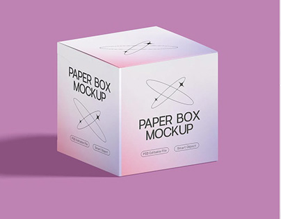 Square Paper Box Psd Mockup