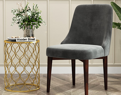 Buy Amey Dining Chair (Velvet, Graphite Grey) Online