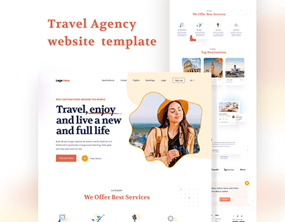 Travel agency website template design