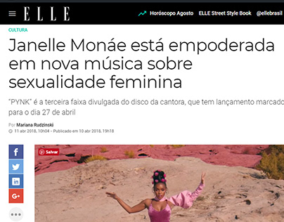 ONLINE | Janelle Monáe PYNK https://goo.gl/o8cJkz