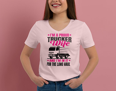 Trucker wife T-shirt Design