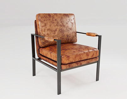 Peacemaker Mid-Century Modern Faux Leather Accent Chair